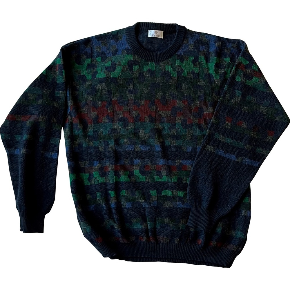 Zanella wool sweater - made in Italy - Italian - golf sweater - grandpa style